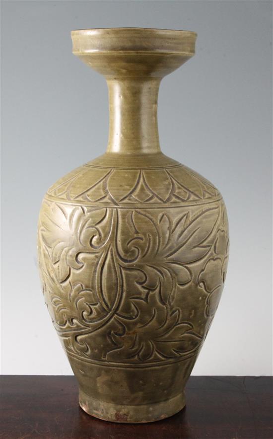 A Chinese Yao Zhou type bottle vase, 41.5cm